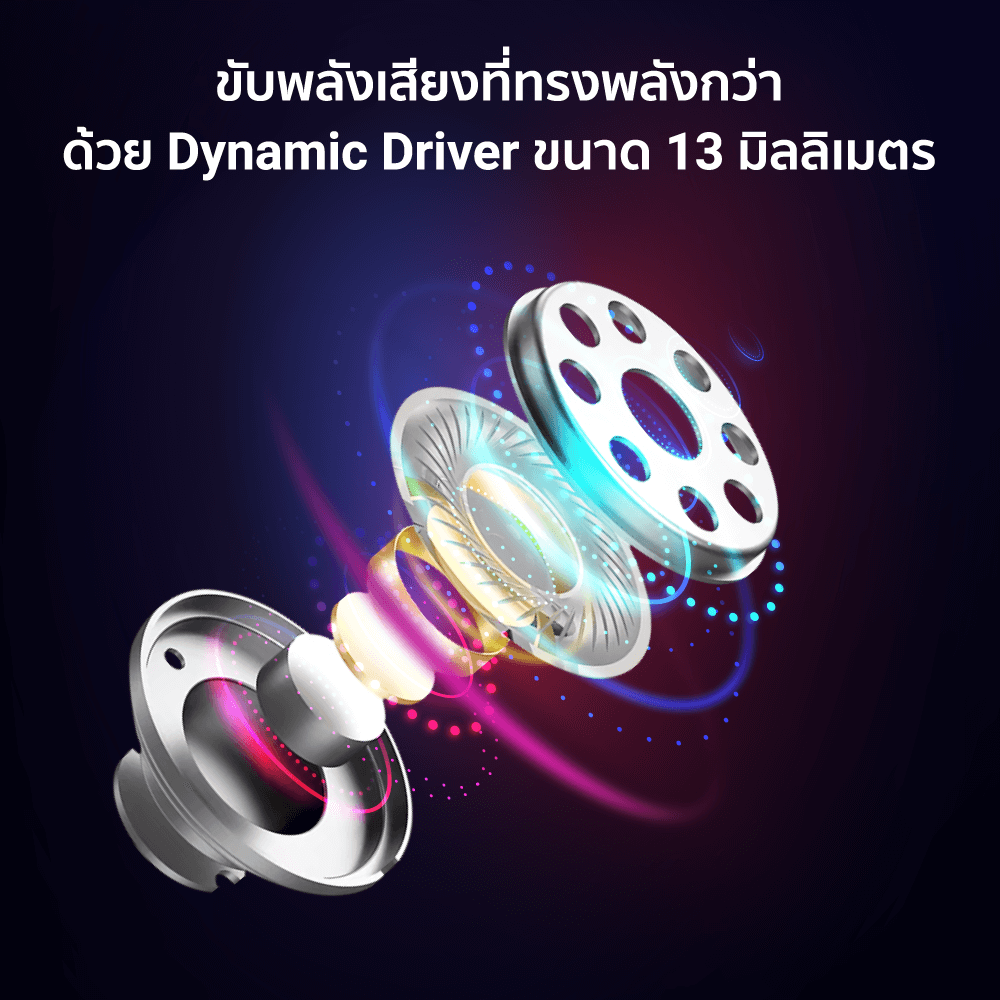 หูฟังไร้สาย ZTEC TUNE BUDS E200 ANC EARBUDS -25DB 6 ไมโครโฟน มี GAME MODE 40MS แบตเตอรี่ 28 ชม.